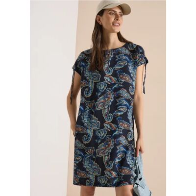 cecil Knielanges Kleid mit Capsleeves - Blau - Damen - Size: XL XXL M XS L S cecil Knielanges Kleid mit Capsleeves - Blau - Damen - Size: XL XXL M XS L S