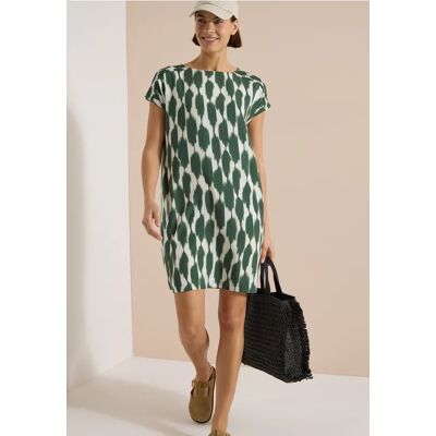 cecil Knielanges Kleid mit Capsleeves und Print - Weiß - Damen - Size: XXL XS M XL S L cecil Knielanges Kleid mit Capsleeves und Print - Weiß - Damen - Size: XXL XS M XL S L