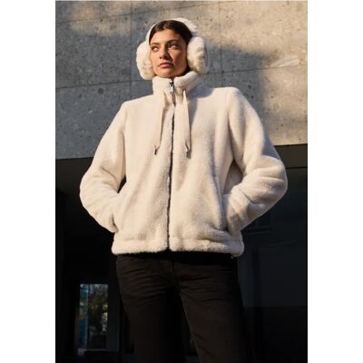 cecil Kurze Fellimitat Jacke - Weiß - Damen - Size: XL L XXL cecil Kurze Fellimitat Jacke - Weiß - Damen - Size: XL L XXL