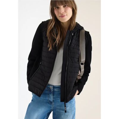 cecil Jacke mit Strukturmix und Kapuze - Schwarz - Damen - Size: S XS L XL cecil Jacke mit Strukturmix und Kapuze - Schwarz - Damen - Size: S XS L XL