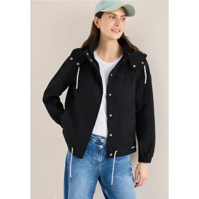 cecil Jacke mit Kapuze und Tunnelzug - Schwarz - Damen - Size: L S M XL XXL XS cecil Jacke mit Kapuze und Tunnelzug - Schwarz - Damen - Size: L S M XL XXL XS