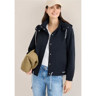 cecil Jacke mit Kapuze und Tunnelzug - Blau - Damen - Size: XXL M S XL XS L cecil Jacke mit Kapuze und Tunnelzug - Blau - Damen - Size: XXL M S XL XS L