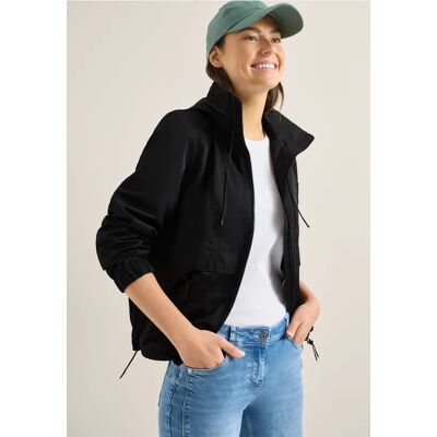cecil Jacke mit verstaubarer Kapuze - Schwarz - Damen - Size: S XS XXL L XL M cecil Jacke mit verstaubarer Kapuze - Schwarz - Damen - Size: S XS XXL L XL M