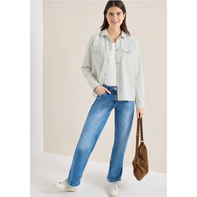 cecil Overshirt mit Streifenmuster - Weiß - Damen - Size: S M XXL XL XS L cecil Overshirt mit Streifenmuster - Weiß - Damen - Size: S M XXL XL XS L