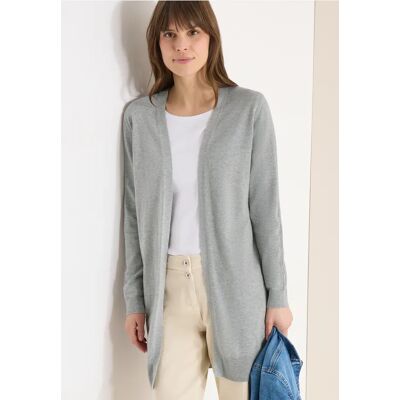 cecil Basic Cardigan in langer Passform - Grau - Damen - Size: M XS S XL L XXL cecil Basic Cardigan in langer Passform - Grau - Damen - Size: M XS S XL L XXL