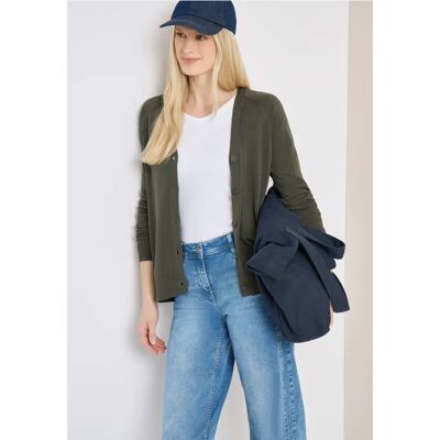 cecil Basic Cardigan mit V-Neck und Knöpfen - Grün - Damen - Size: XL XXL L XS S cecil Basic Cardigan mit V-Neck und Knöpfen - Grün - Damen - Size: XL XXL L XS S