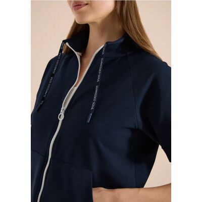 cecil Kurzarm Sweatjacke mit Zipper - Blau - Damen - Size: XL M L XXL S 3XL XS cecil Kurzarm Sweatjacke mit Zipper - Blau - Damen - Size: XL M L XXL S 3XL XS