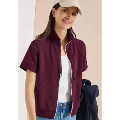 cecil Kurzarm Sweatjacke mit Zipper - Rot - Damen - Size: L XXL M S XL XS cecil Kurzarm Sweatjacke mit Zipper - Rot - Damen - Size: L XXL M S XL XS