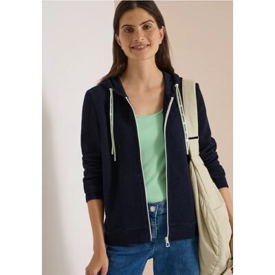 cecil Sweatjacke mit Kapuze und Struktur - Blau - Damen - Size: XL M 3XL S L XS XXL cecil Sweatjacke mit Kapuze und Struktur - Blau - Damen - Size: XL M 3XL S L XS XXL