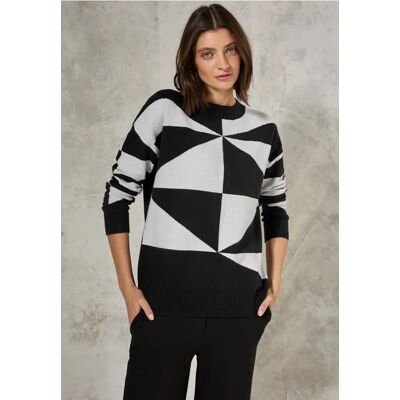 cecil Gemusterter Pullover - Schwarz - Damen - Size: XL L XXL cecil Gemusterter Pullover - Schwarz - Damen - Size: XL L XXL