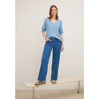 cecil V-Neck Strickpullover - Blau - Damen - Size: XS S XL L M cecil V-Neck Strickpullover - Blau - Damen - Size: XS S XL L M