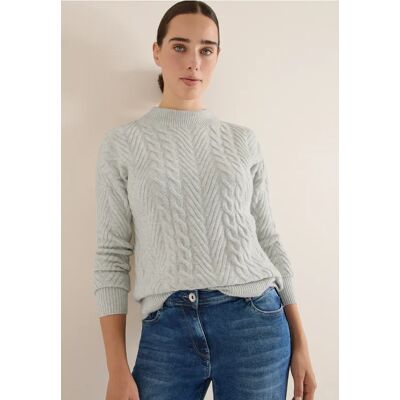 cecil Pullover mit Zopfmuster - Grau - Damen - Size: L XXL M XL cecil Pullover mit Zopfmuster - Grau - Damen - Size: L XXL M XL