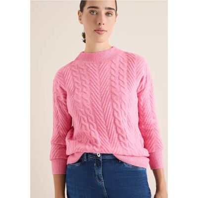 cecil Pullover mit Zopfmuster - Rosa - Damen - Size: M XL XXL L cecil Pullover mit Zopfmuster - Rosa - Damen - Size: M XL XXL L
