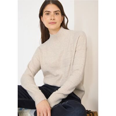 cecil Strukturmix Pullover - Beige - Damen - Size: L XS S XXL XL M cecil Strukturmix Pullover - Beige - Damen - Size: L XS S XXL XL M