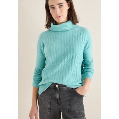 cecil Struktur Rollkragenpullover - Blau - Damen - Size: L XS M XXL XL S cecil Struktur Rollkragenpullover - Blau - Damen - Size: L XS M XXL XL S