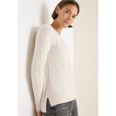 cecil Pullover mit Strickdetail - Beige - Damen - Size: XL XXL L cecil Pullover mit Strickdetail - Beige - Damen - Size: XL XXL L