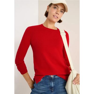 cecil Pullover mit Strickdetail - Rot - Damen - Size: L S XXL XL M XS cecil Pullover mit Strickdetail - Rot - Damen - Size: L S XXL XL M XS
