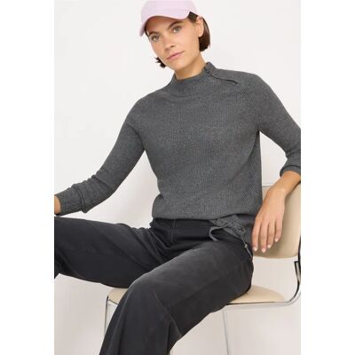 cecil Strukturpullover mit Zipper - Grau - Damen - Size: L S M XL XXL cecil Strukturpullover mit Zipper - Grau - Damen - Size: L S M XL XXL