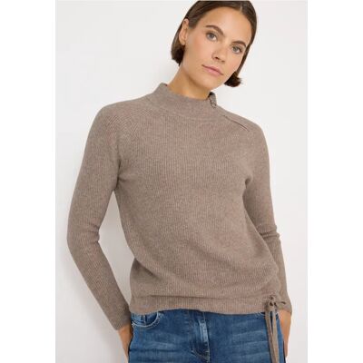 cecil Strukturpullover mit Zipper - Braun - Damen - Size: L XXL XL M cecil Strukturpullover mit Zipper - Braun - Damen - Size: L XXL XL M