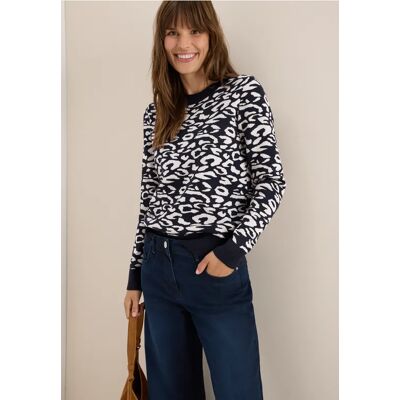 cecil Leo Jacquard Pullover - Blau - Damen - Size: XXL XL 3XL M L cecil Leo Jacquard Pullover - Blau - Damen - Size: XXL XL 3XL M L