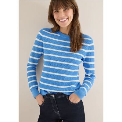 cecil Gestreifter Strukturpullover - Blau - Damen - Size: S XL XXL M L cecil Gestreifter Strukturpullover - Blau - Damen - Size: S XL XXL M L