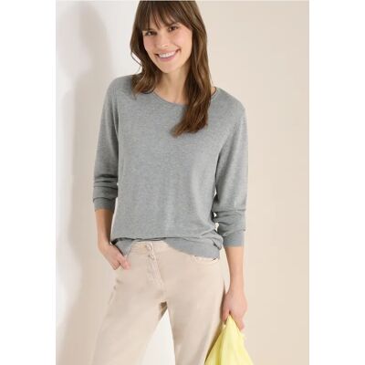 cecil Langarm Pullover mit Rippdetail - Grau - Damen - Size: S L XL M XS XXL cecil Langarm Pullover mit Rippdetail - Grau - Damen - Size: S L XL M XS XXL