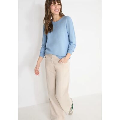 cecil Langarm Pullover mit Rippdetail - Blau - Damen - Size: S L XL XXL M cecil Langarm Pullover mit Rippdetail - Blau - Damen - Size: S L XL XXL M