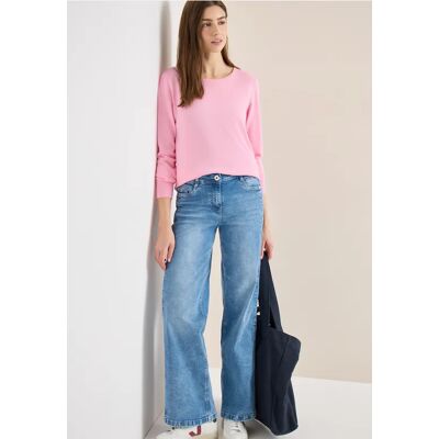 cecil Langarm Pullover mit Rippdetail - Rosa - Damen - Size: M XL XS XXL L cecil Langarm Pullover mit Rippdetail - Rosa - Damen - Size: M XL XS XXL L