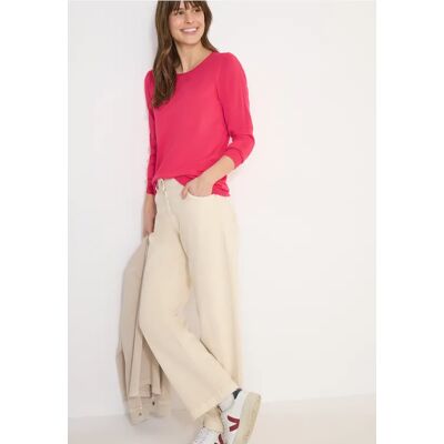 cecil Langarm Pullover mit Rippdetail - Rot - Damen - Size: S XXL L XL M cecil Langarm Pullover mit Rippdetail - Rot - Damen - Size: S XXL L XL M