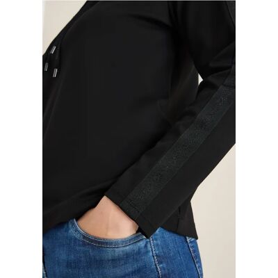 cecil Sweatshirt mit Glitzertape - Schwarz - Damen - Size: M XL S XXL XS L cecil Sweatshirt mit Glitzertape - Schwarz - Damen - Size: M XL S XXL XS L