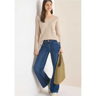 cecil V-Neck Pullover - Beige - Damen - Size: XS S XL M XXL L cecil V-Neck Pullover - Beige - Damen - Size: XS S XL M XXL L