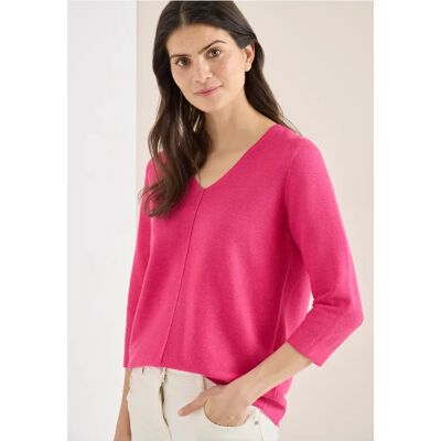 cecil 3/4-Arm Pullover mit Struktur - Pink - Damen - Size: S L XXL XL M cecil 3/4-Arm Pullover mit Struktur - Pink - Damen - Size: S L XXL XL M