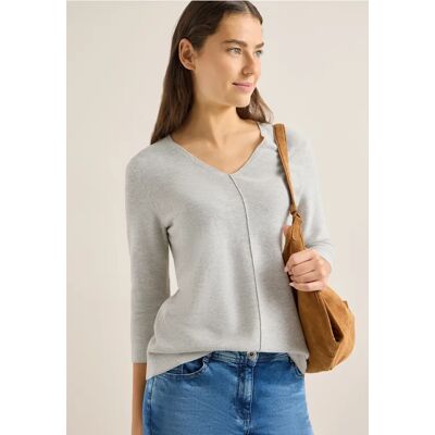 cecil 3/4-Arm Pullover mit Struktur - Grau - Damen - Size: XXL XL L M S cecil 3/4-Arm Pullover mit Struktur - Grau - Damen - Size: XXL XL L M S