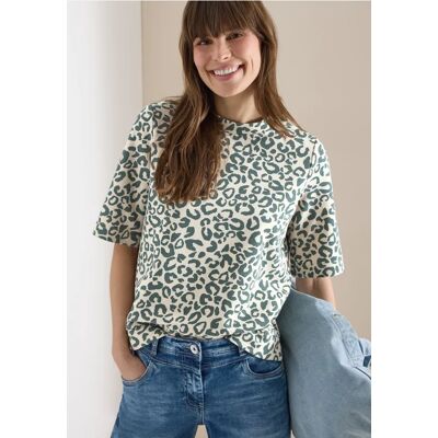 cecil Kurzarm Sweatshirt mit Leo-Print - Beige - Damen - Size: L S M XXL XL cecil Kurzarm Sweatshirt mit Leo-Print - Beige - Damen - Size: L S M XXL XL
