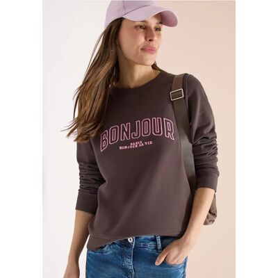 cecil Langarm Sweatshirt mit Stickerei - Braun - Damen - Size: XL L XXL XS cecil Langarm Sweatshirt mit Stickerei - Braun - Damen - Size: XL L XXL XS