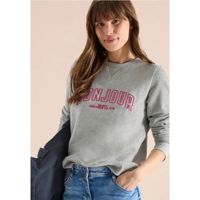 cecil Langarm Sweatshirt mit Stickerei - Grau - Damen - Size: XL XXL XS L cecil Langarm Sweatshirt mit Stickerei - Grau - Damen - Size: XL XXL XS L