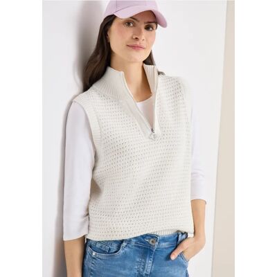 cecil Pullunder im Crochet-Look mit Zipper - Beige - Damen - Size: XXL XL M L cecil Pullunder im Crochet-Look mit Zipper - Beige - Damen - Size: XXL XL M L