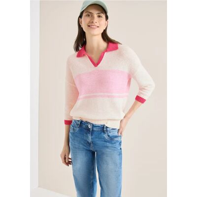 cecil 3/4-Arm Pullover mit Polokragen - Rosa - Damen - Size: XL XXL L cecil 3/4-Arm Pullover mit Polokragen - Rosa - Damen - Size: XL XXL L