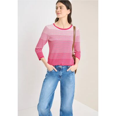 cecil Pullover mit Rundhals und Streifen - Pink - Damen - Size: XL L S M 3XL XXL XS cecil Pullover mit Rundhals und Streifen - Pink - Damen - Size: XL L S M 3XL XXL XS
