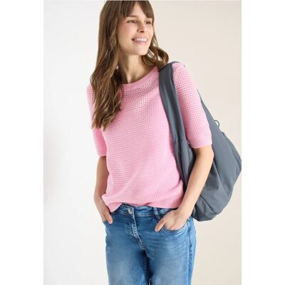 cecil Kurzarm Pullover mit Struktur - Rosa - Damen - Size: L S XXL XS M XL cecil Kurzarm Pullover mit Struktur - Rosa - Damen - Size: L S XXL XS M XL