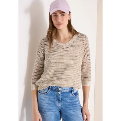 cecil Pullover mit V-Neck und Garnmix - Beige - Damen - Size: XXL XS M S L XL cecil Pullover mit V-Neck und Garnmix - Beige - Damen - Size: XXL XS M S L XL