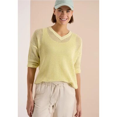 cecil Kurzarm Pullover im Crochet-Look - Gelb - Damen - Size: XL XXL XS M L S cecil Kurzarm Pullover im Crochet-Look - Gelb - Damen - Size: XL XXL XS M L S