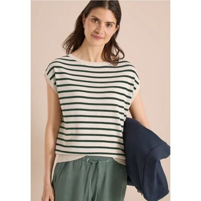 cecil Pullunder in Leinen-Optik mit Streifen - Grün - Damen - Size: L M S XS XL XXL cecil Pullunder in Leinen-Optik mit Streifen - Grün - Damen - Size: L M S XS XL XXL