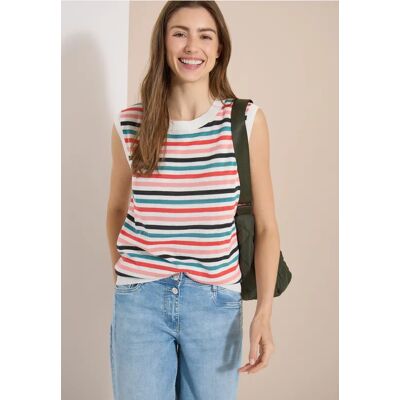 cecil Pullunder mit Rundhals und Streifen - Beige - Damen - Size: M S L XS XL XXL cecil Pullunder mit Rundhals und Streifen - Beige - Damen - Size: M S L XS XL XXL