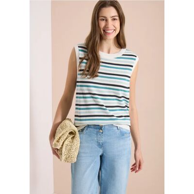 cecil Pullunder mit Rundhals und Streifen - Blau - Damen - Size: XL XXL L M XS S cecil Pullunder mit Rundhals und Streifen - Blau - Damen - Size: XL XXL L M XS S