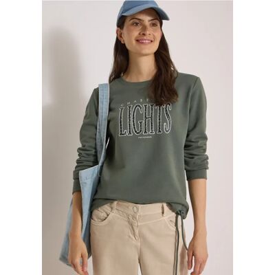 cecil Sweatshirt mit Wording und Tunnelzug - Grün - Damen - Size: 3XL XXL M XS L S XL cecil Sweatshirt mit Wording und Tunnelzug - Grün - Damen - Size: 3XL XXL M XS L S XL