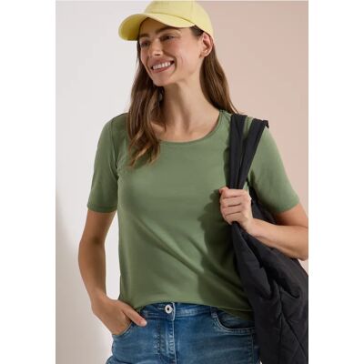 cecil Basic T-Shirt mit Rundhals in Unifarbe - Grün - Damen - Size: L XL XXL M S XS cecil Basic T-Shirt mit Rundhals in Unifarbe - Grün - Damen - Size: L XL XXL M S XS