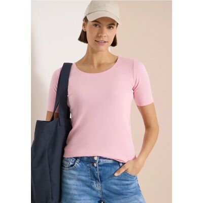 cecil Basic T-Shirt mit Rundhals in Unifarbe - Rosa - Damen - Size: XL XXL S L XS M cecil Basic T-Shirt mit Rundhals in Unifarbe - Rosa - Damen - Size: XL XXL S L XS M