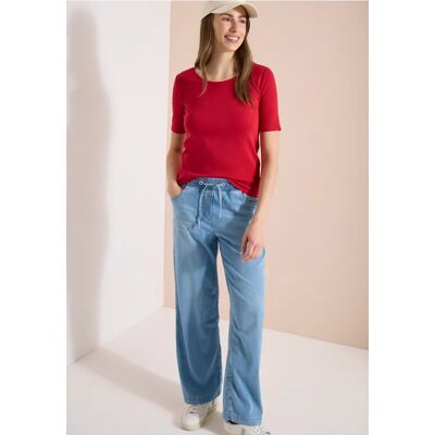 cecil Basic T-Shirt mit Rundhals in Unifarbe - Rot - Damen - Size: XXL M S L XS XL cecil Basic T-Shirt mit Rundhals in Unifarbe - Rot - Damen - Size: XXL M S L XS XL