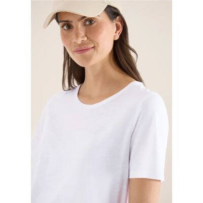 cecil Basic T-Shirt mit Rundhals in Unifarbe - Weiß - Damen - Size: M L XS XXL XL S cecil Basic T-Shirt mit Rundhals in Unifarbe - Weiß - Damen - Size: M L XS XXL XL S